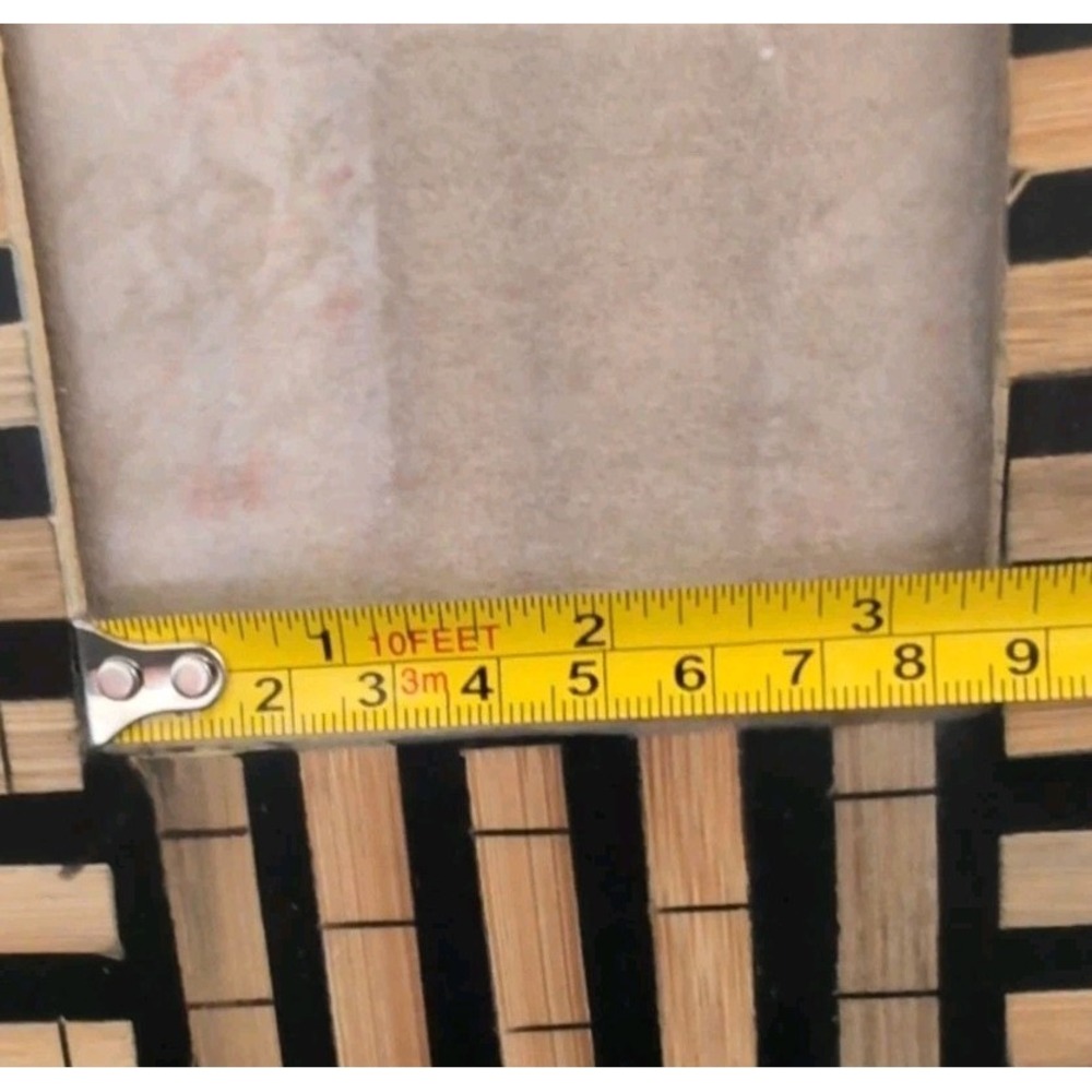 Sicura Photo Frame Black & Natural Wood Inlaid Italian Design For 3 x 5 Picture - Picture 3 of 10